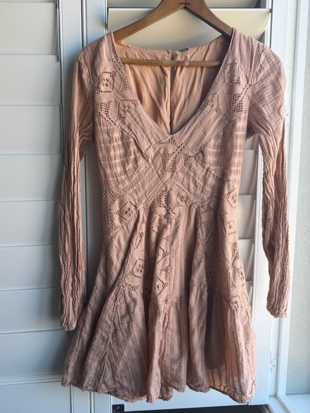 Free people patchwork of my dreams boho peasant  fairy lace tiered mini NWOT